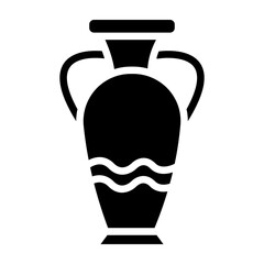 Ancient Vase Vector Glyph Icon Design