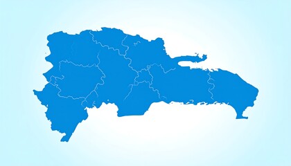 Blue outline of the Caribbean nation of Hispaniola
