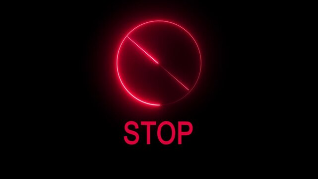 Stop sign animation on transparent background with alpha channel. sign, shape, sign, stop sign, symbol, transition, transparent, warning