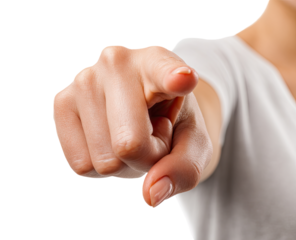 Close-up of a pointing hand