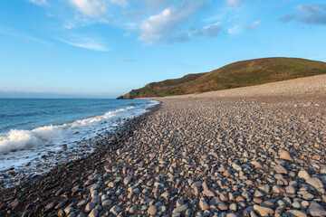 Landscape photo of Bossington beach in Exmoor National Park