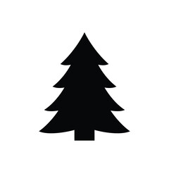 Black silhouette of a pine tree on white vector