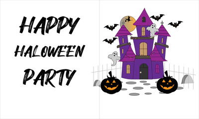 WONDERFUL HUNTED HOUSE BACKGROUND VECTOR ART