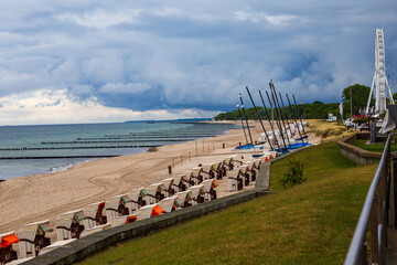 Strand mit Riesenrad Kühlungsborn Ostsee