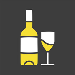 Classic Wine Bottle and Glass Icon