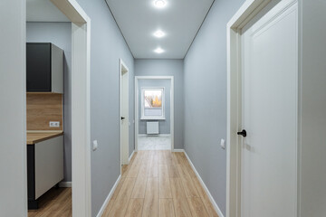 minimalist corridor with delicate accents, elegant minimalist hallway featuring subtle decorative elements, sleek minimalist hallway adorned with understated decor accessories