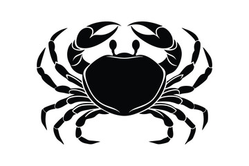 Fototapeta premium Crab vector Art Illustration | Sea Animal silhouette Drawing Design