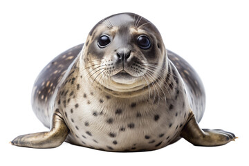 Obraz premium A cute baby seal looking directly at the camera, isolated on transparent background