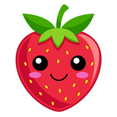 Obraz premium Cartoon Strawberry Vector