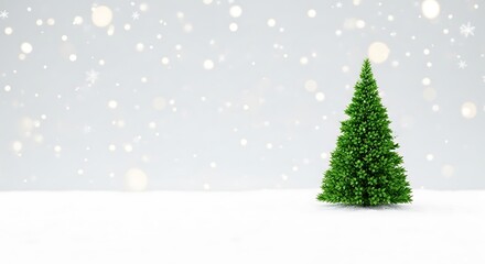 Obraz premium Christmas tree in a snowy landscape isolated on white background