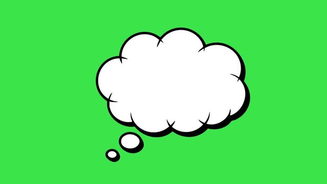 Think balloon cloud animation bubble pop up outline cartoon simple comic bold chat talk mind for text. - Powered by Adobe