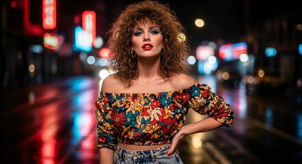 Charming Woman 80s Retro Style