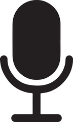 Minimal podcast microphone icon vector representing audio recording, broadcasting, and communication.