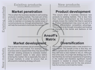 Ansoff's matrix model. vector illustration	
