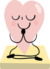 illustration of heart cute cartoon praying vector
