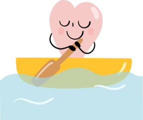 illustration of heart cute cartoon row the boat png file