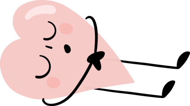 illustration of heart cute cartoon sleeping png file