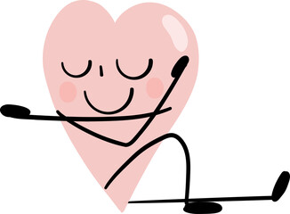 illustration of heart cute cartoon twisting sage pose vector