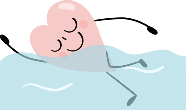 illustration of heart cute cartoon swiming png file