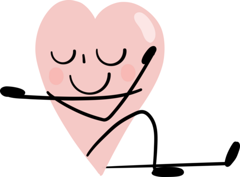 illustration of heart cute cartoon twisting sage pose vector