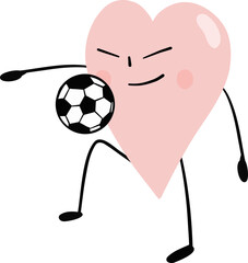 illustration of heart cute cartoon bouncing the football with the knee png file