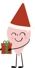 illustration of heart cute cartoon give an christmas gift png file
