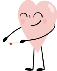 illustration of heart cute cartoon give the love letter png file
