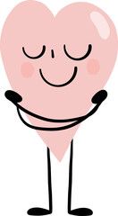 illustration of heart cute cartoon hug yourself vector