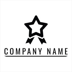 Fototapeta premium Star award ribbon emblem logo