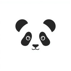 Fototapeta premium Cute Minimal Panda Face Black and White Animal