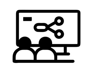 Two people watching a presentation about sharing