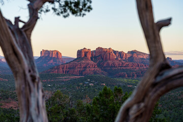 Beautiful Sedona Arizona at sunset, with Cathedral Rock in view