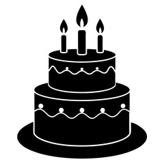 Birthday cake silhouette illustration