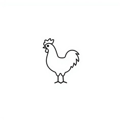 Obraz premium Minimal Rooster Simple Farm Animal