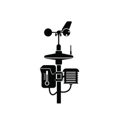 Black silhouette weather station anemometer thermometer