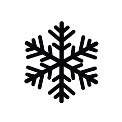 Black snowflake icon on white background vector