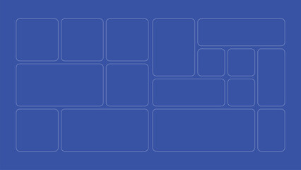 Bento style Gride. UI, Fluorized digital screen. web icons, buttons. Trendy Geometric UI