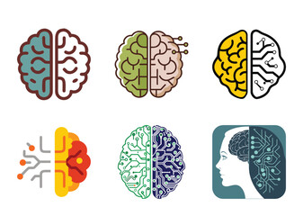 Human Brain Blending Concept Icon