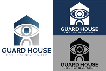 Modern Eye and House Security Logo Design for Branding and Protection Business