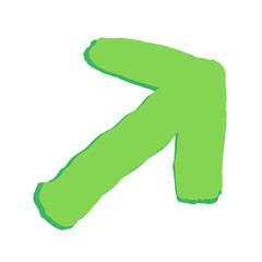 Vibrant Green Arrow Pointing Right Over White Background for Dynamic Visual Communication