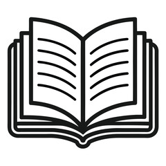 Open book outline vector icon