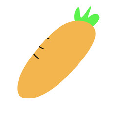 Vibrant Carrot Illustration with Green Top on a Clean White Background