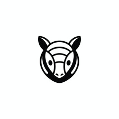 Black stylized armadillo head logo animal icon