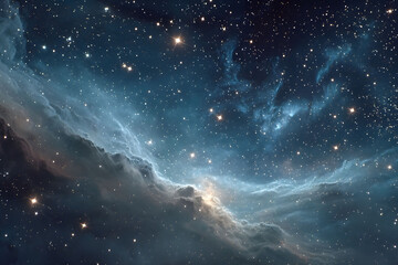Fototapeta premium Majestic Cosmic Landscape of a Starry Nebula in Deep Space