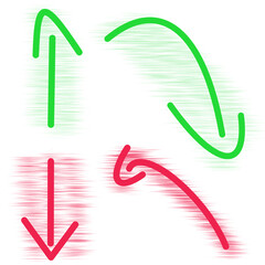 Colorful Arrow Graphics with Brush Stroke Effect for Creative Design Projects