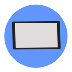 Blank rectangular frame on blue background for creativity and design concepts display