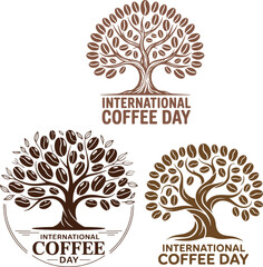 Coffee Tree Symbol Design for International Coffee Day Poster
