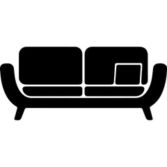 Silhouette of a comfortable sofa for relaxation