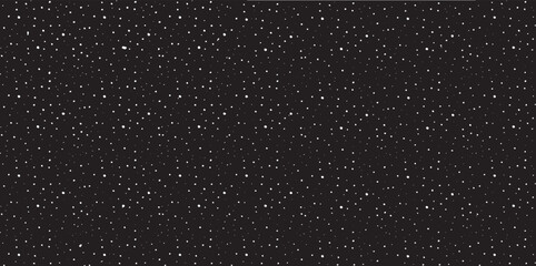 Snow, stars, twinkling lights, rain drops on black background. Abstract vector noise. Small particles of debris and dust. Distressed uneven grunge texture overlay.