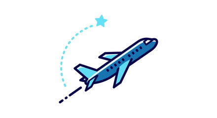 Airplane taking off reaching for success illustrating travel industry growth against white backdrop ideal for flight related business concepts.